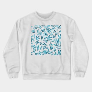 Light Blue Leaf Pattern Crewneck Sweatshirt